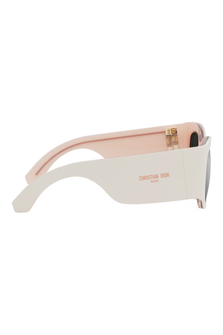 'DiorNuit S1I 54mm Square Sunglasses, Alternate, color, IVORY / SMOKE MIRROR