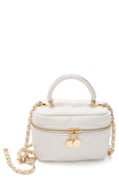 Cushion Quilted Faux Leather Top Handle Bag