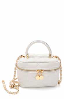 Cushion Quilted Faux Leather Top Handle Bag