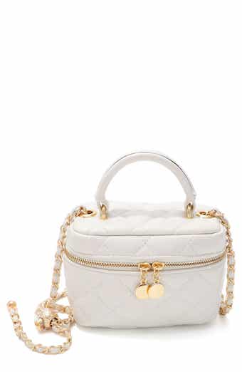 Cushion Quilted Faux Leather Top Handle Bag
