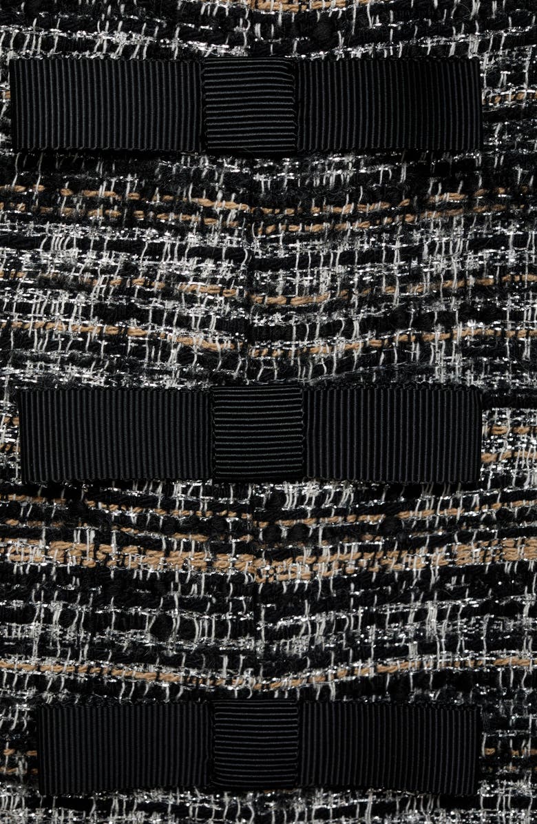 MANGO Bow Trim Tweed Miniskirt, Alternate, color, 