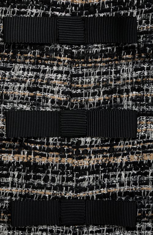 Mango Bow Trim Tweed Miniskirt In Black Multi