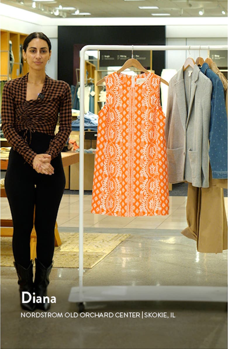 Easley Puff Sleeve Cotton Shift Dress, sales video thumbnail