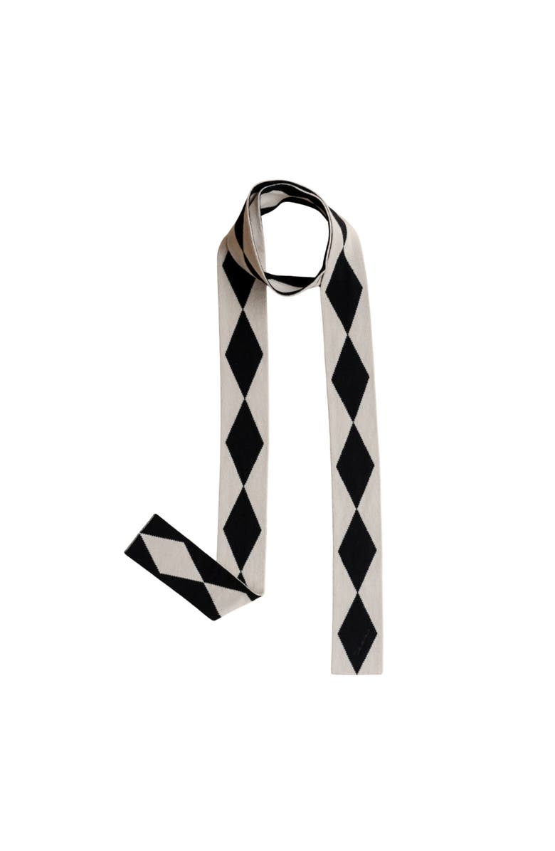 TBCo Merino Wool Harlequin Skinny Scarf, Main, color, Black Harlequin