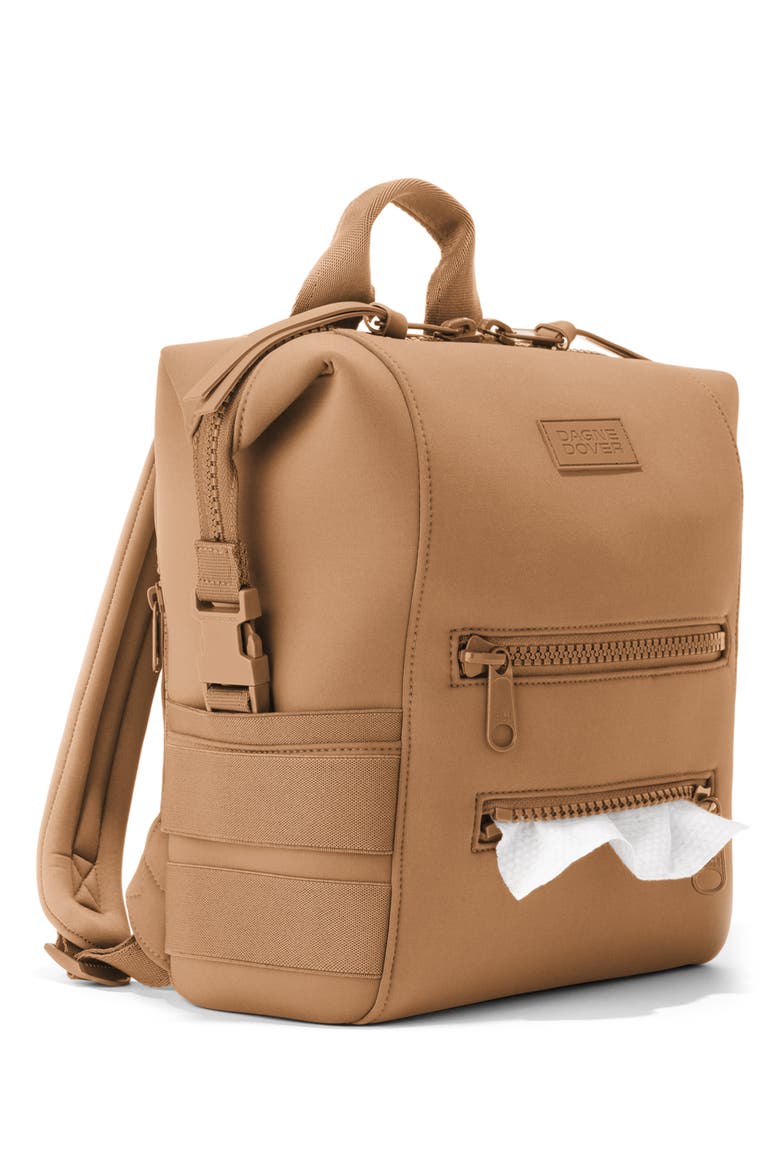 Indi Small Neoprene Diaper Backpack, Alternate, color, CAMEL