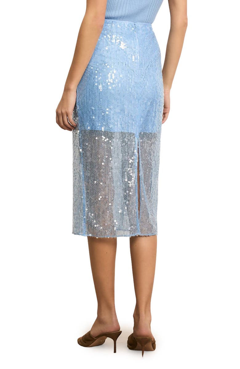 Veronica Beard Allora Sequin Mesh Midi Skirt, Alternate, color, Blue Jay