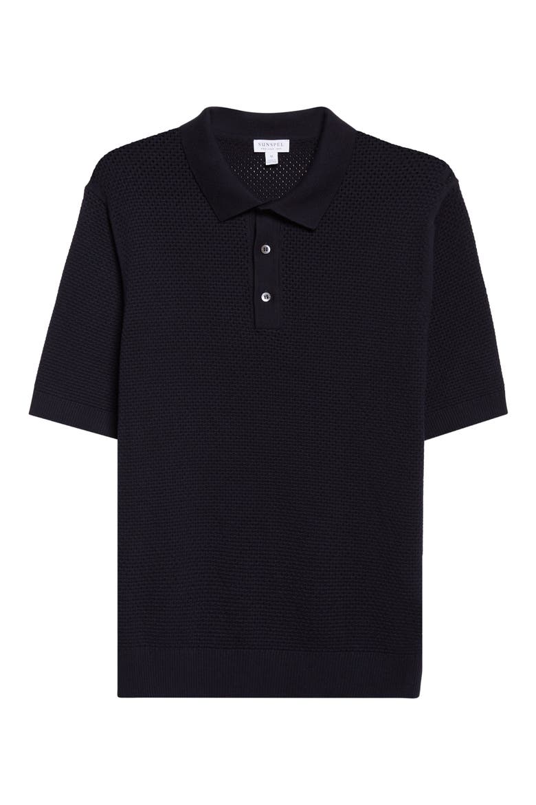Cotton Mesh Polo, Alternate, color, NAVY