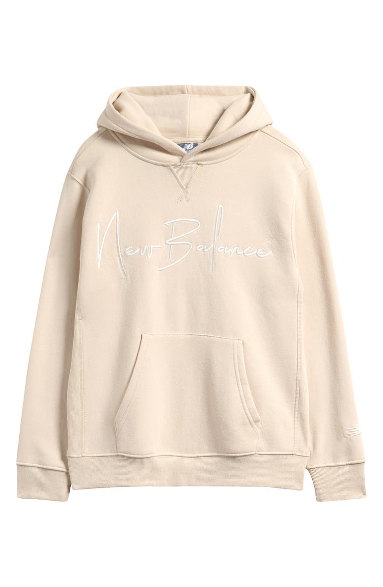 New Balance Kids' Embroidered Logo Fleece Hoodie, Main, color, 