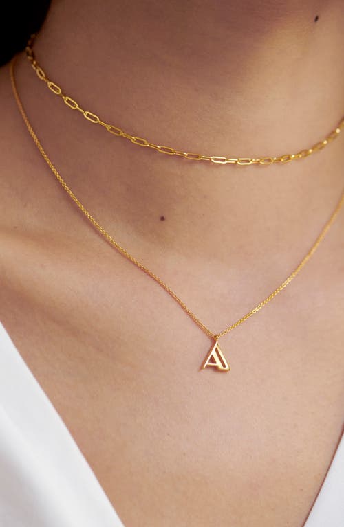 Monica Vinader Initial Pendant Necklace In 18ct Gold Vermeil/ss- A