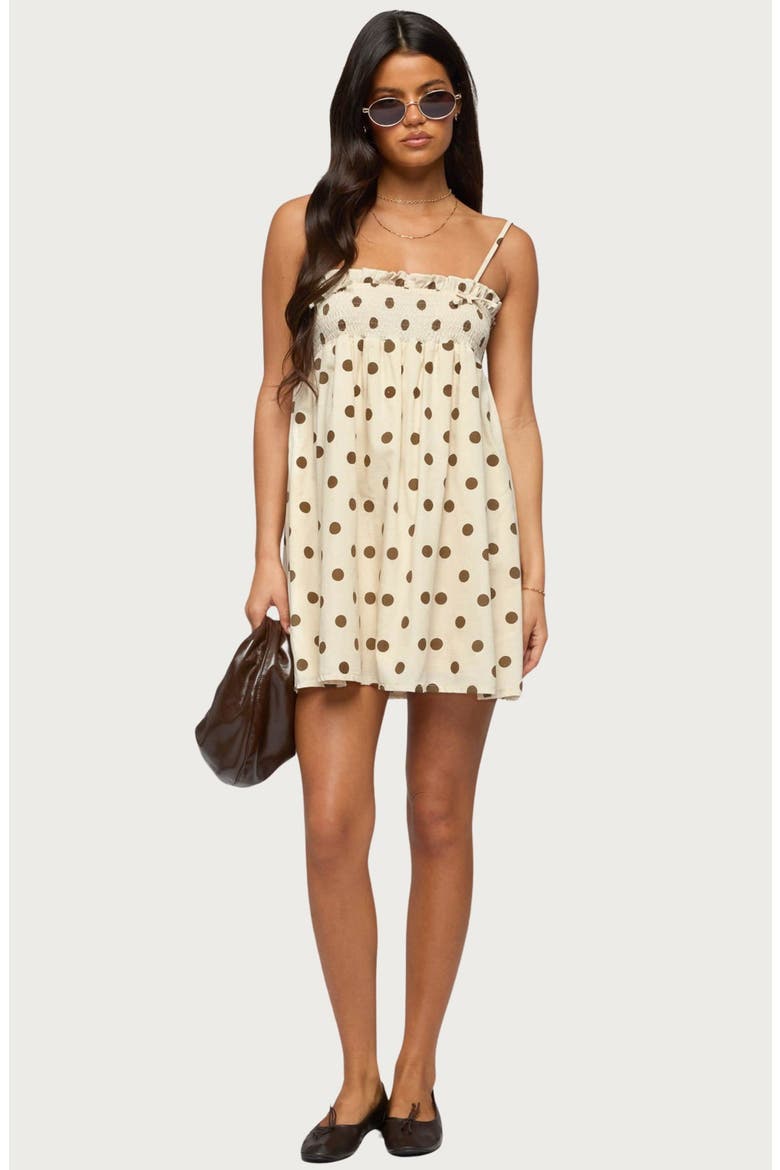 Polka Dot Minidress, Alternate, color, CREAM