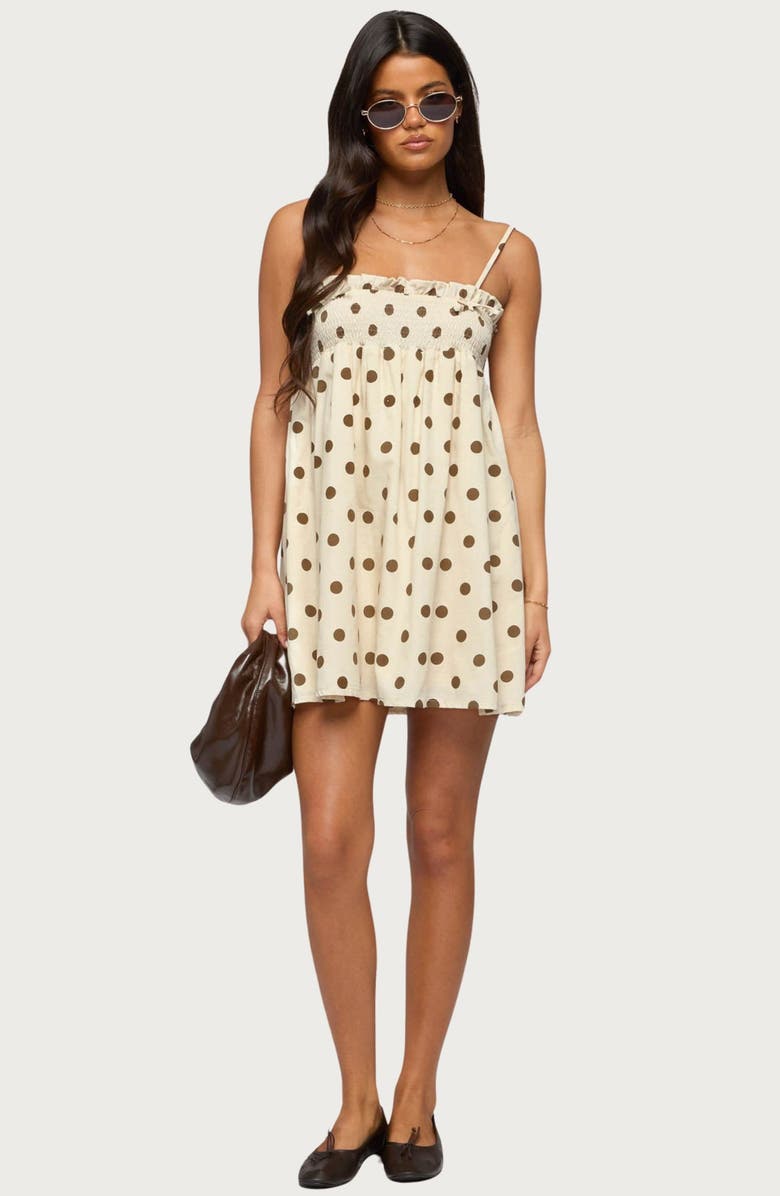 EDIKTED Polka Dot Minidress, Alternate, color, 