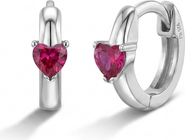 In Season Jewelry Heart Prong Girl Hoop Earrings