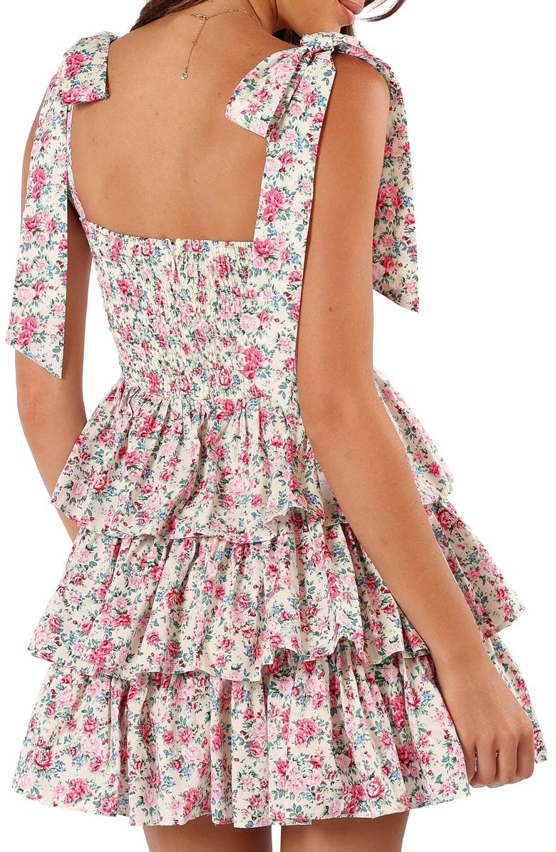 Petal & Pup Dianne Layered Ruffle Tie Strap Minidress, Alternate, color, 