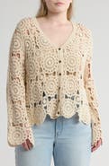 Forgotten Grace Crochet Button Front Cardigan