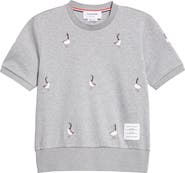 Thom Browne Embroidered Geese Short Sleeve Sweatshirt