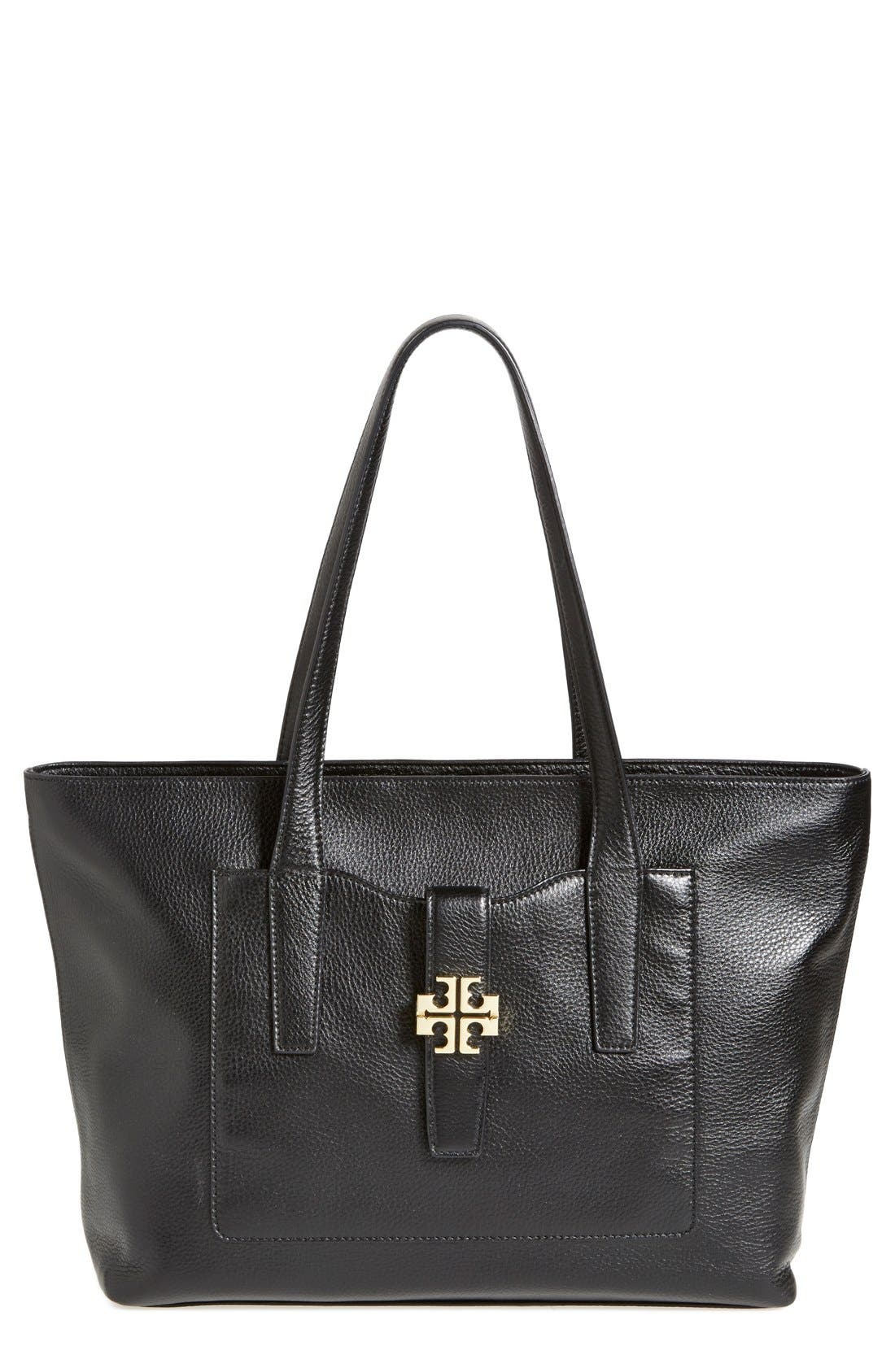 Tory Burch 'Plaque' Tote, Main, color, 