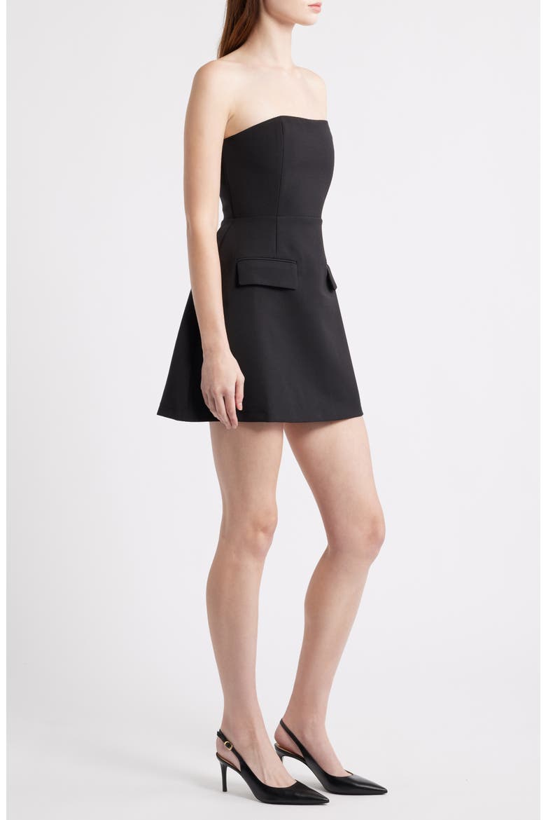 The Ultimate Muse Strapless Minidress with Pockets, Alternate, color, BLACK
