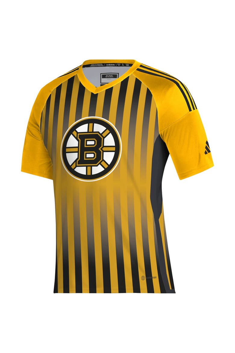 Men's adidas Gold Boston Bruins AEROREADY Raglan Soccer Top, Alternate, color, Gold