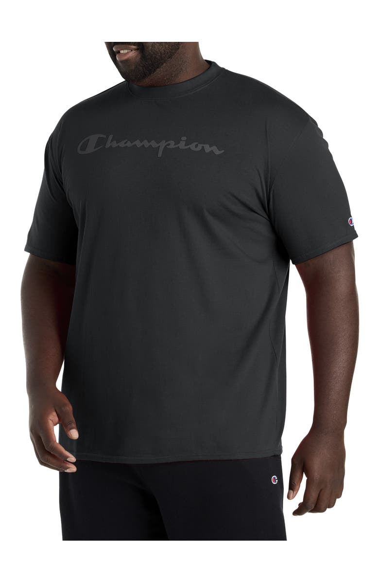 Champion Big & Tall Tonal Script T-Shirt, Main, color, Black Tonal