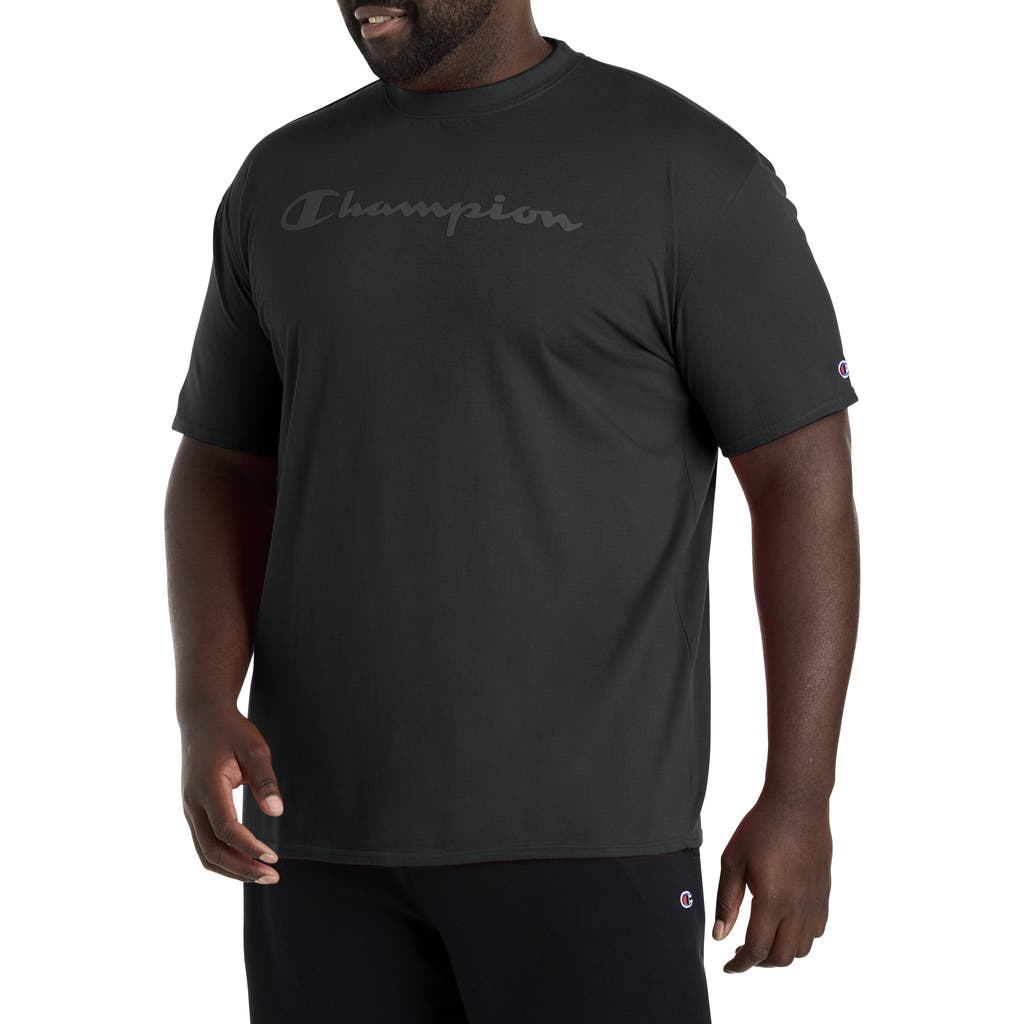 Champion Tonal Script T-shirt In Black Tonal