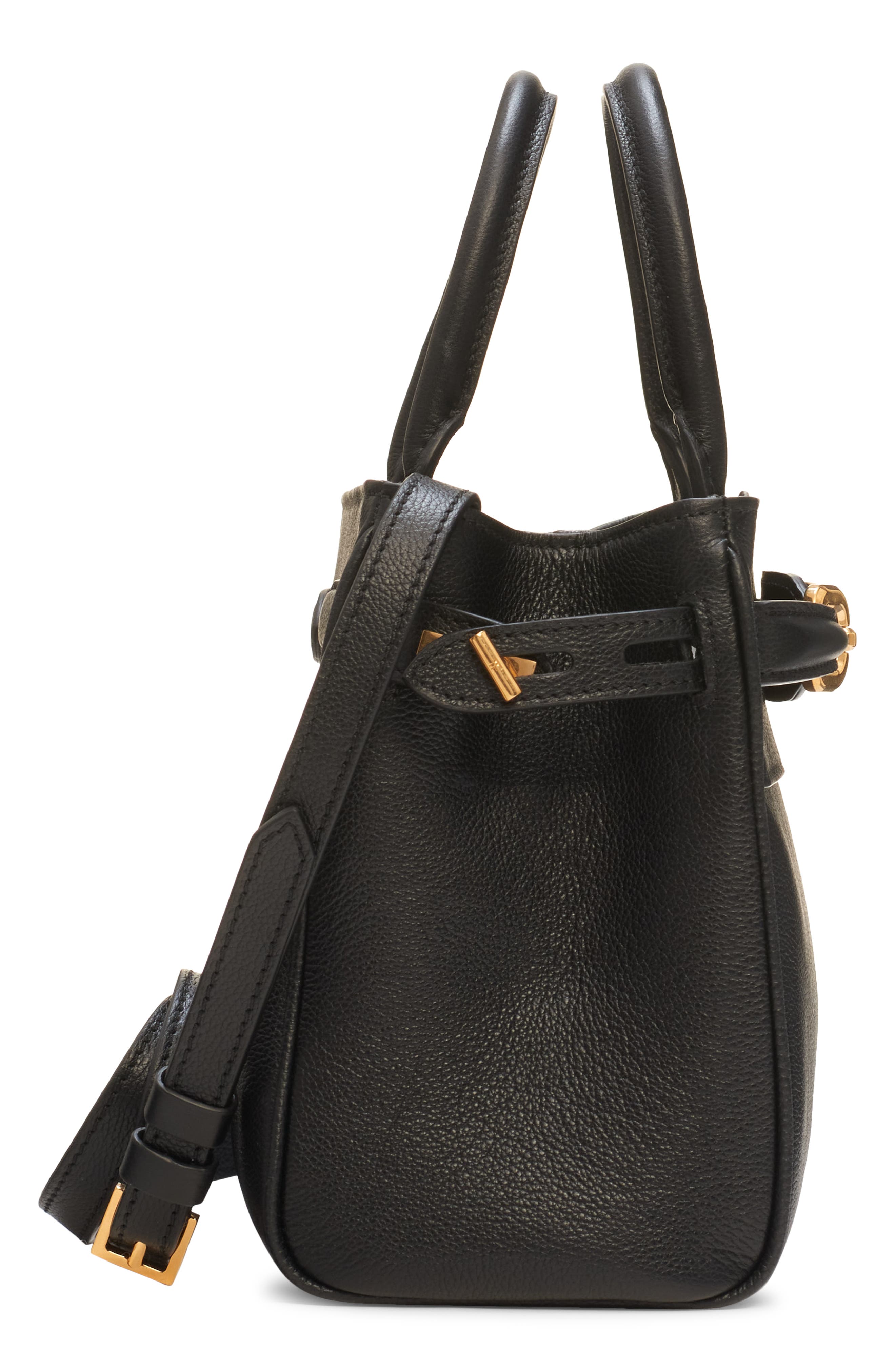 TOM FORD Small Leather Tote, Alternate, color, 
