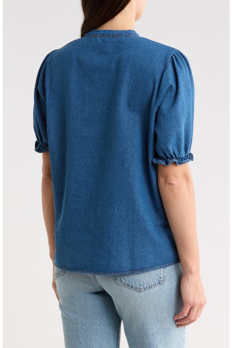 Short Sleeve Denim Shirt, Alternate, color, DENIM