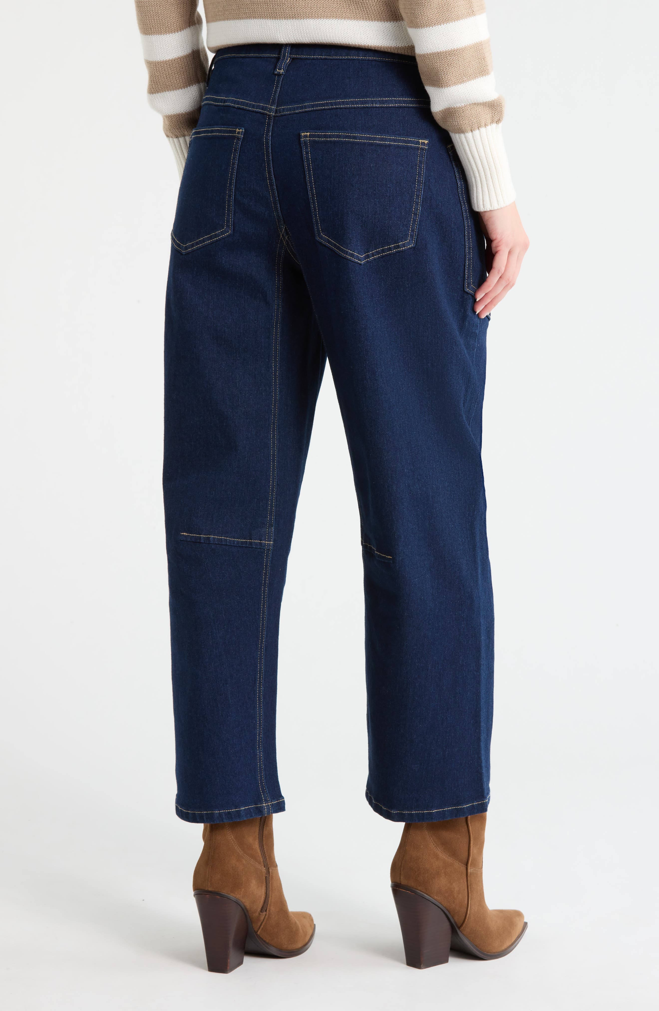 Patch Pocket Crop Barrel Leg Jeans - image 2