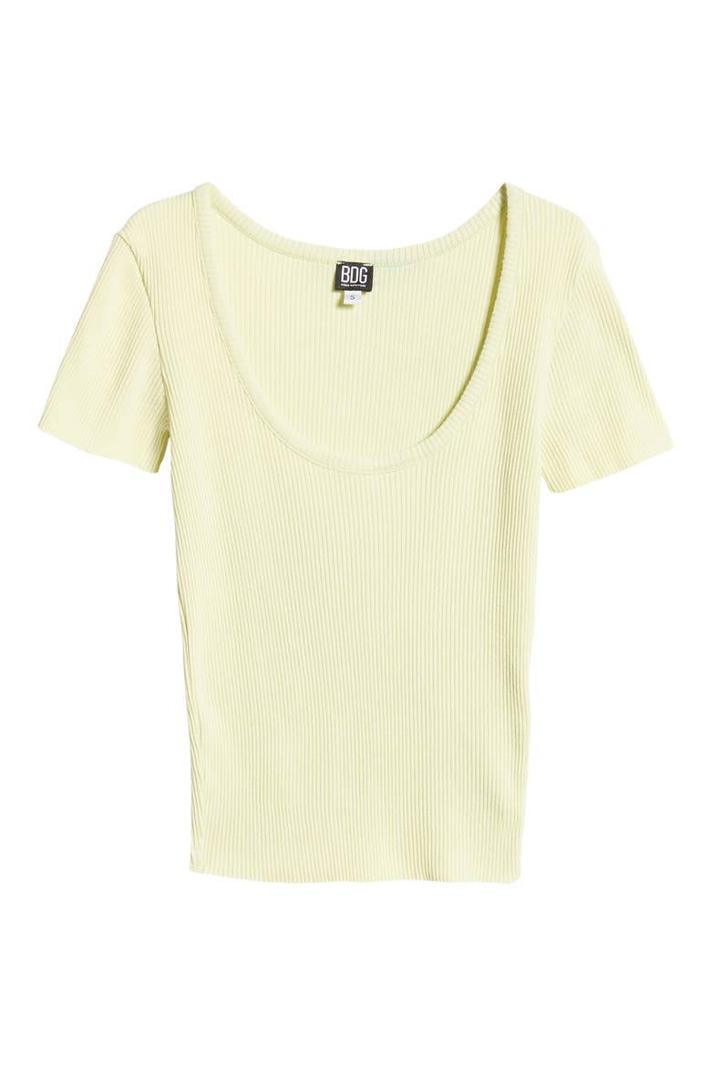 Rib Scoop Neck T-Shirt, Alternate, color, ACID WASHED LIME