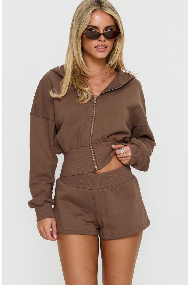 Daybreak Rib Waist Shorts, Alternate, color, COCOA