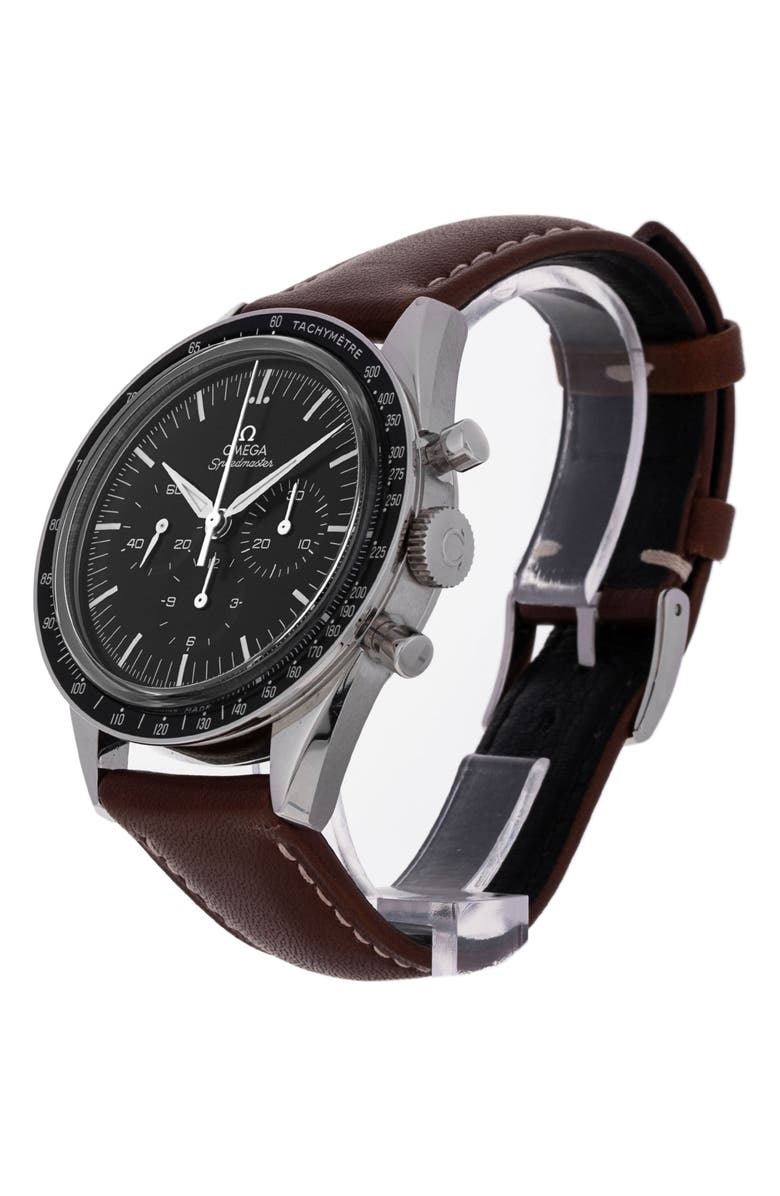 Watchfinder & Co. Omega Preowned 2020 Speedmaster Moonwatch Chronograph Leather Strap Watch, 40mm, Alternate, color,