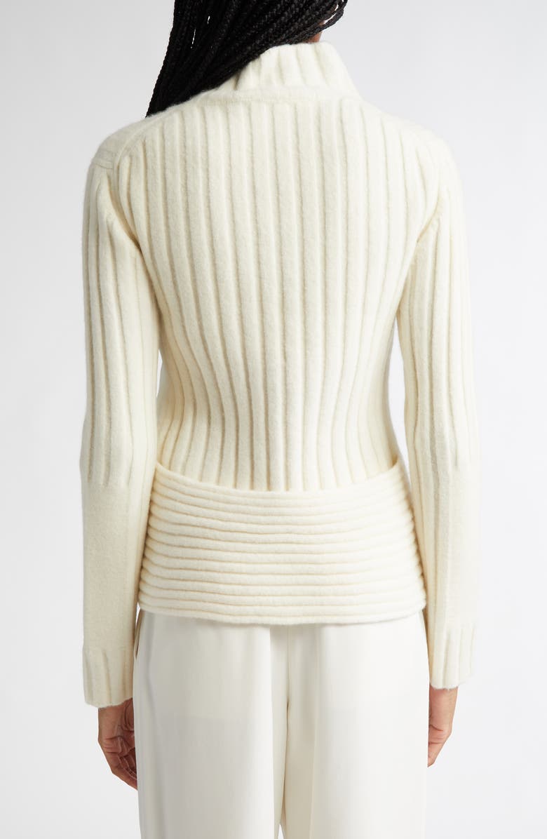 Proenza Schouler Haven Merino Wool & Cashmere Blend Rib Turtleneck Sweater, Alternate, color, Bone