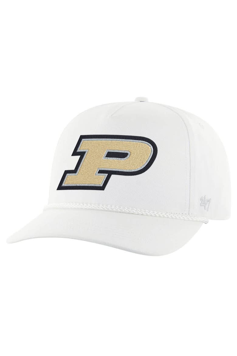 Men's '47 White Purdue Boilermakers Rope Hitch Adjustable Hat, Main, color, White