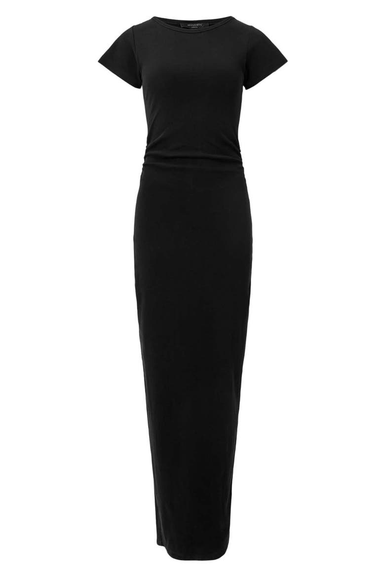 Katarina Slim Fit Cap Sleeve Maxi Dress, Alternate, color, BLACK