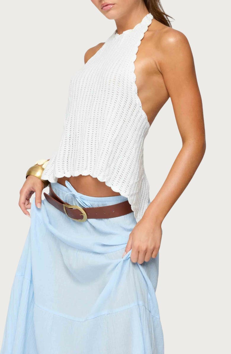 EDIKTED Ivey Backless Halter Top, Alternate, color, White