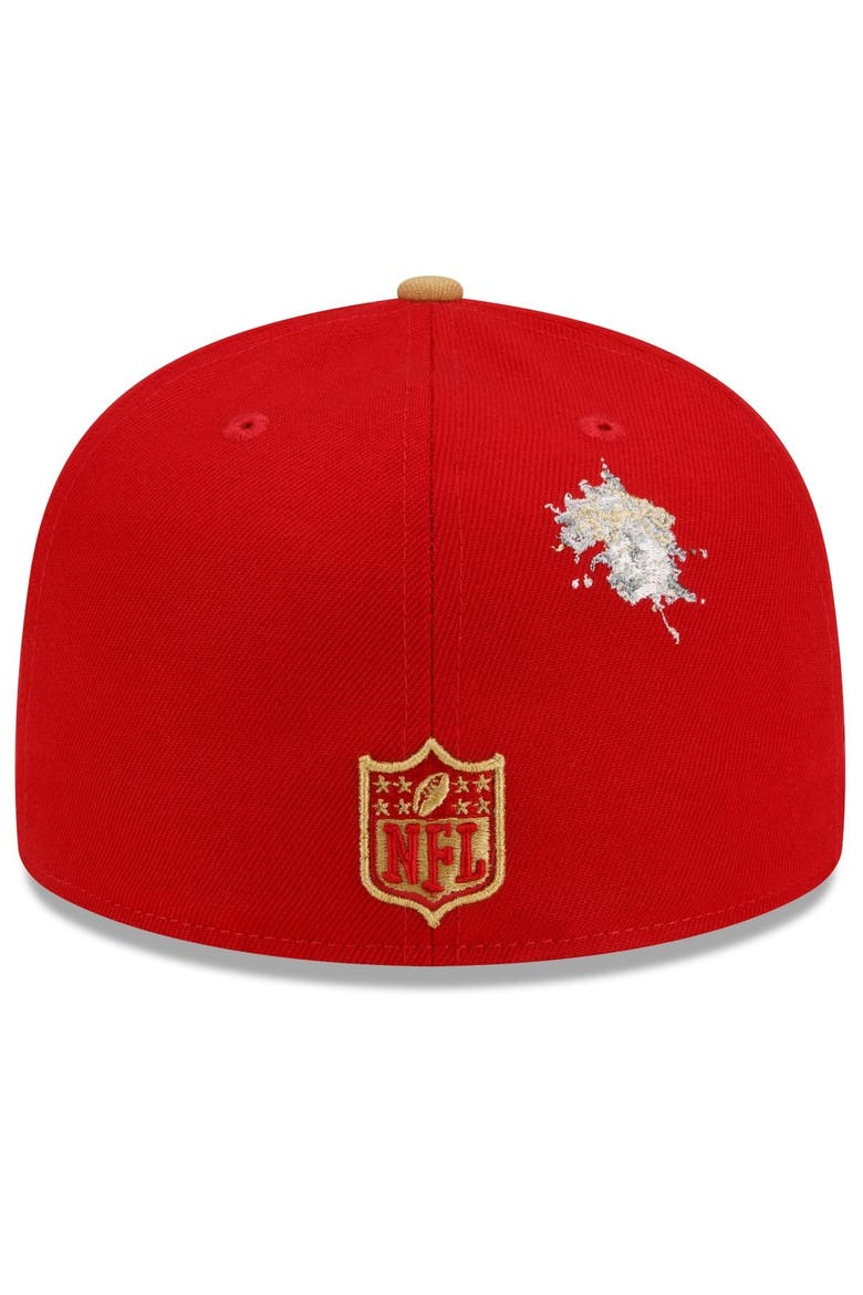 Men's New Era Scarlet/Gold San Francisco 49ers NFL x Staple Collection 59FIFTY Fitted Hat, Alternate, color, Scarlet
