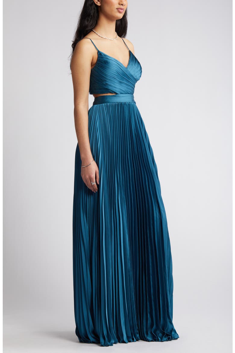 Got the Glam Pleated Gown, Alternate, color, TEAL