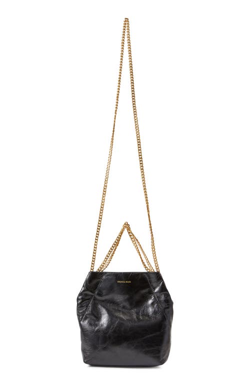 Veronica Beard Small Slouch Metallic Convertible Leather Shoulder Bag In Black