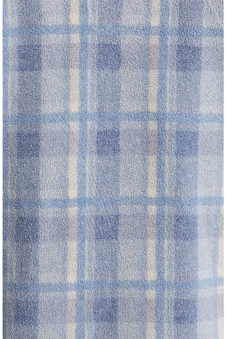 Plaid Print Fleece Quarter Zip Pullover, Alternate, color, BLUE PLAID