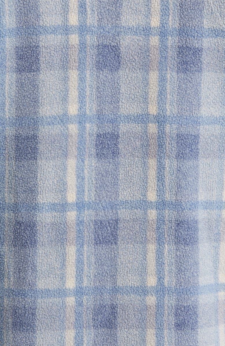 Johnston & Murphy Plaid Print Fleece Quarter Zip Pullover, Alternate, color, Blue Plaid