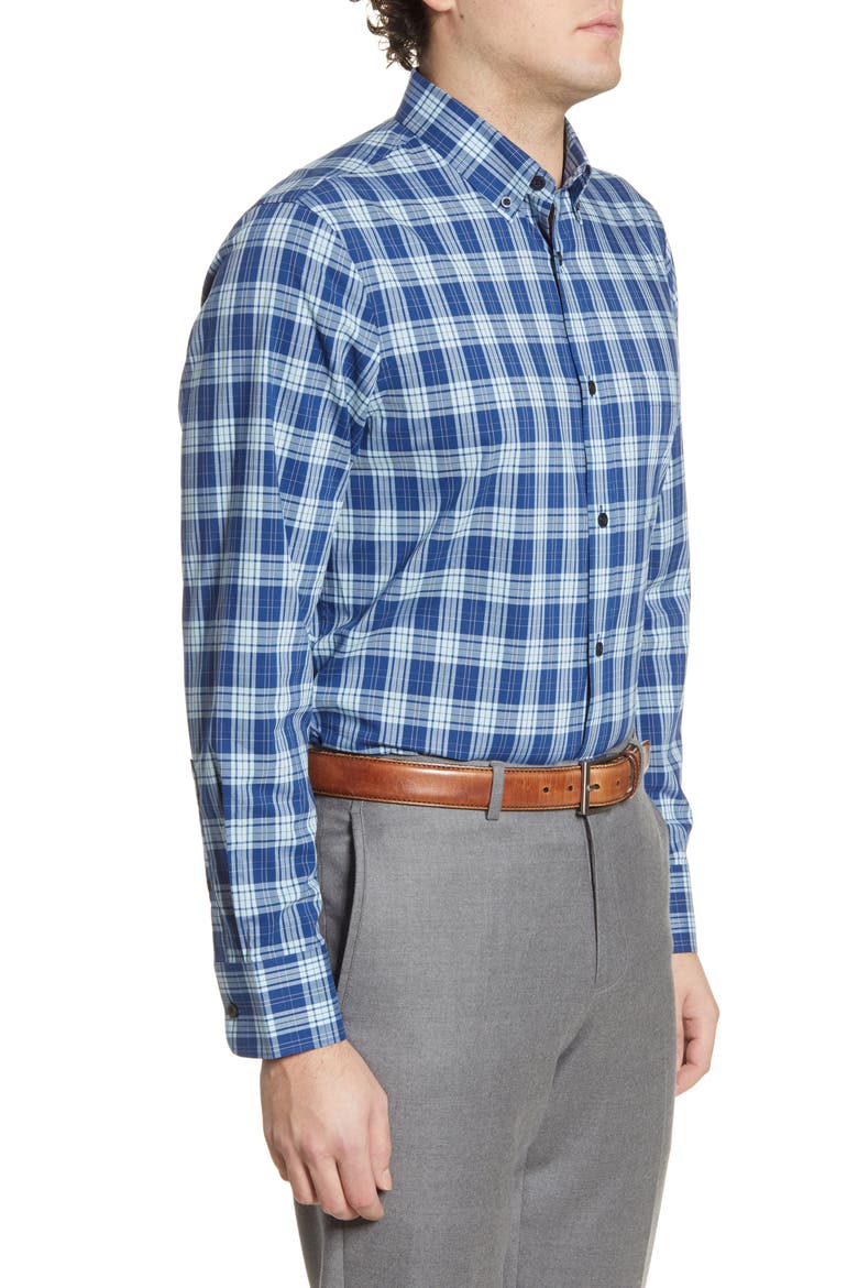 Tech-Smart Regular Fit Walter Plaid Button-Down Shirt, Alternate, color, BLUE ESTATE WALTER PLAID