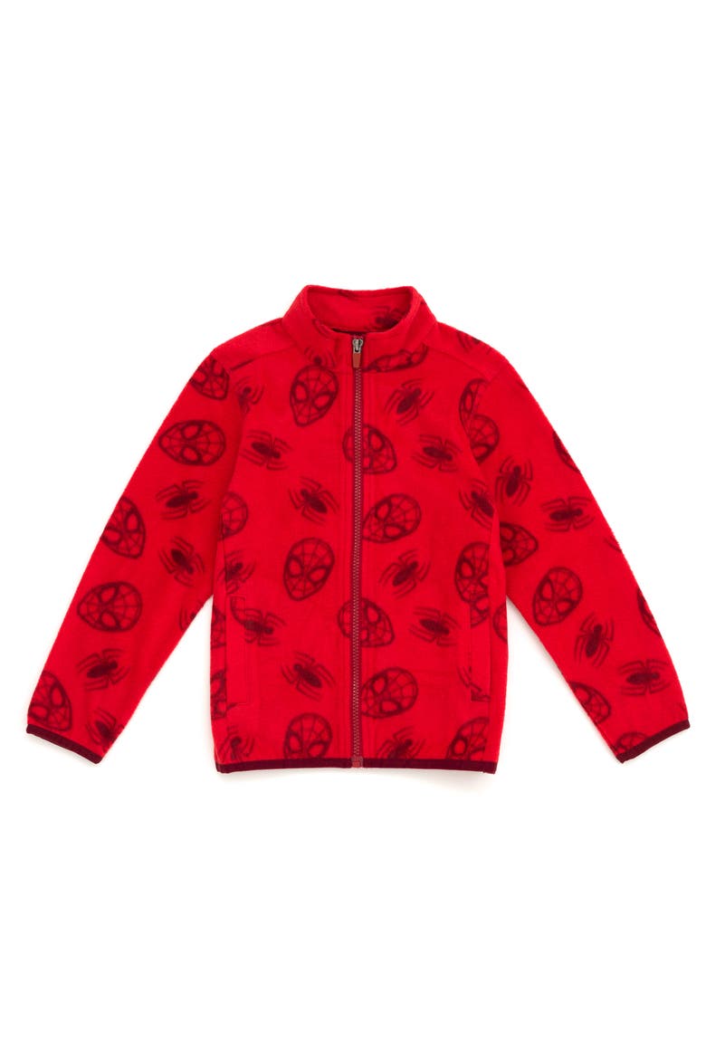 Spider-Man Zip-Up Fleece Jacket, Alternate, color, Spider Man Red