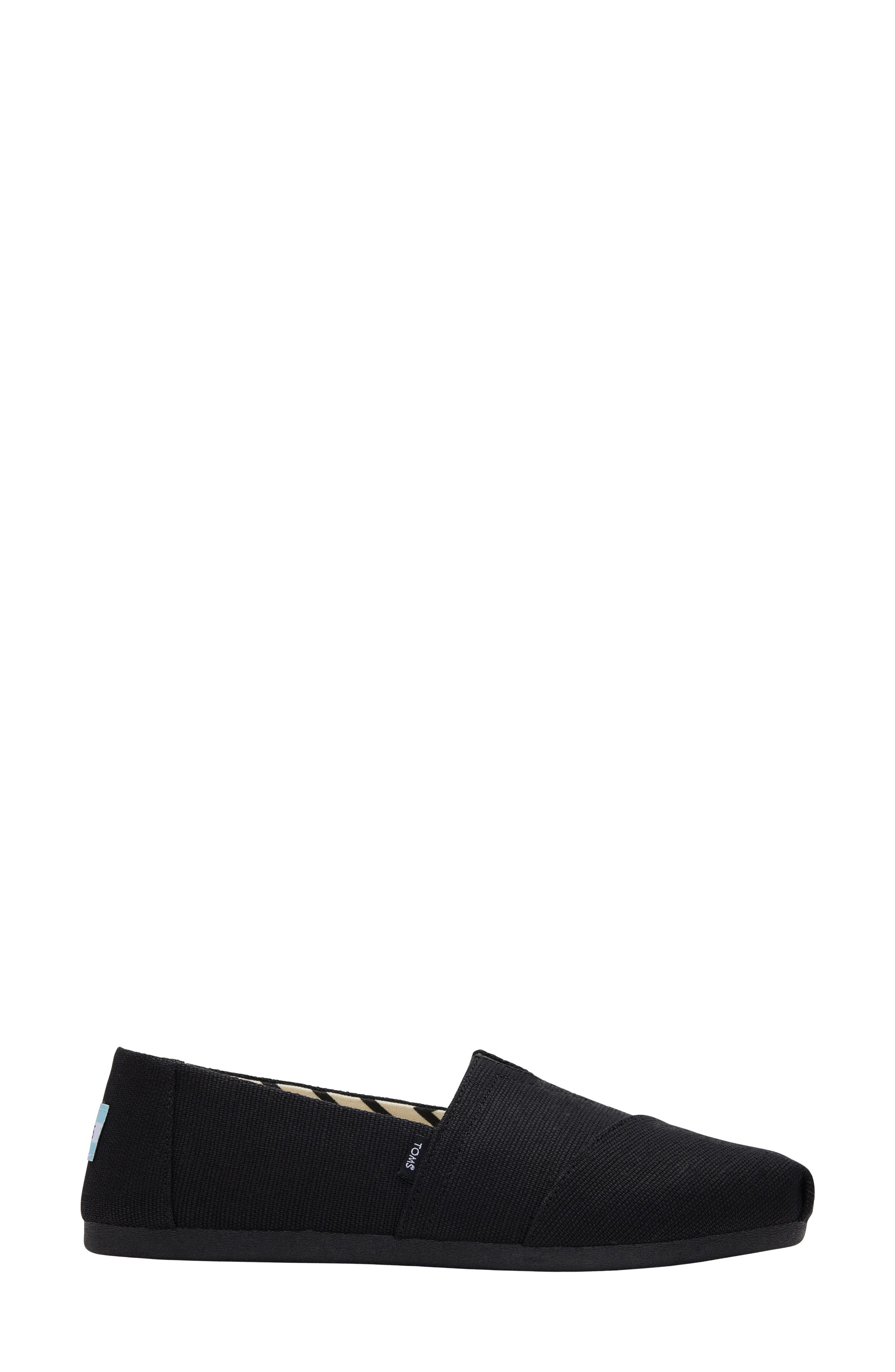 Classic Alpargata Slip-On, Alternate, color, BLACK/ BLACK HERITAGE CANVAS