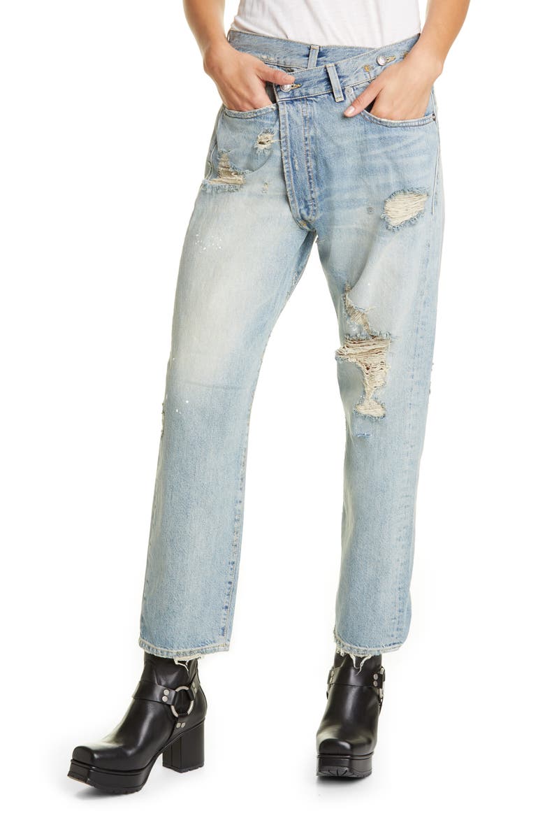 Crossover Ripped Jeans, Main, color, CHERYL