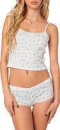 EDIKTED Playtime Pointelle Crop Tank
