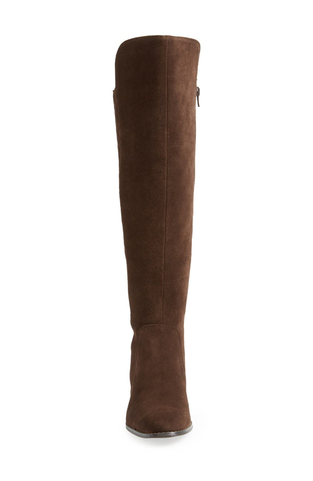 'Jace' Over The Knee Boot, Alternate, color, DARK BROWN SUEDE