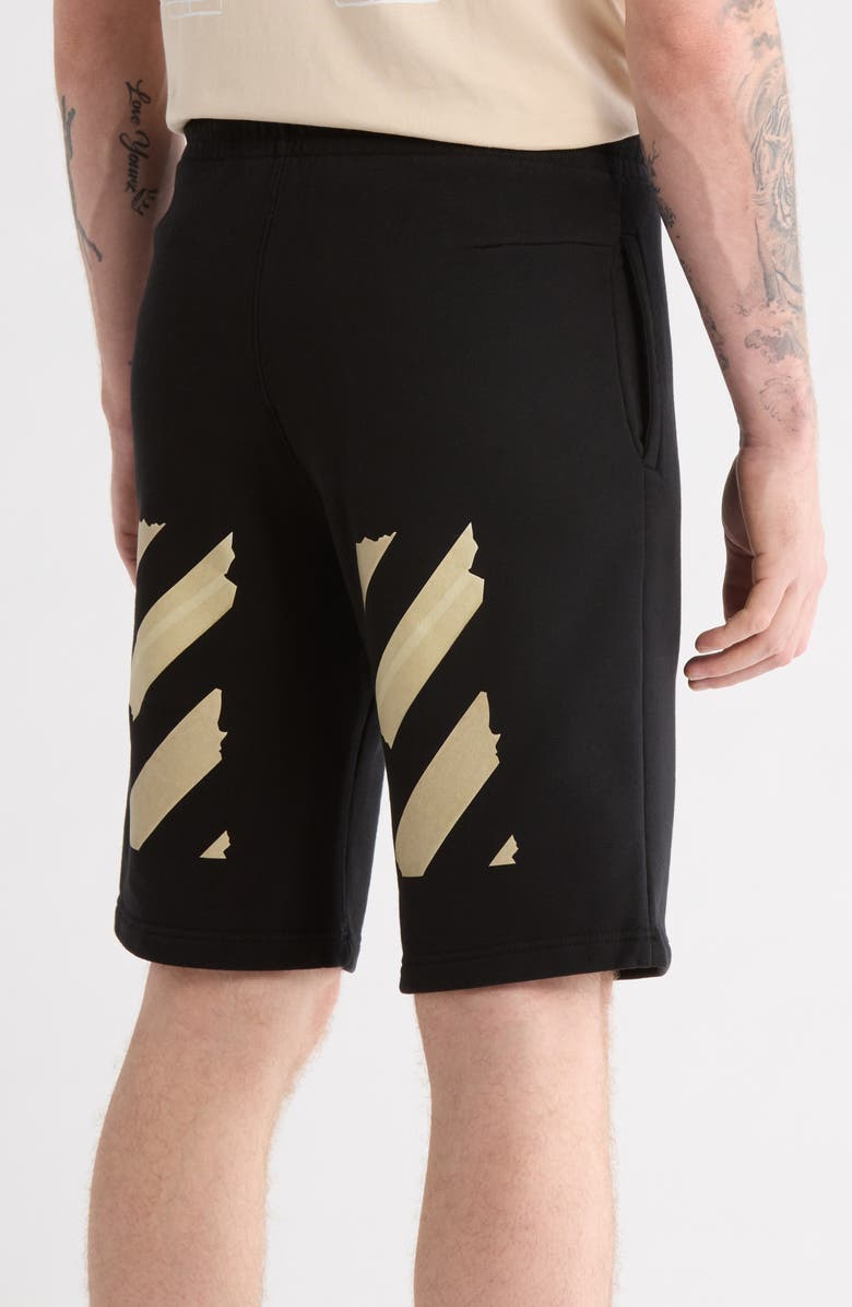 Off-White Tape Arrows Sweatshorts, Alternate, color, Black And Beige