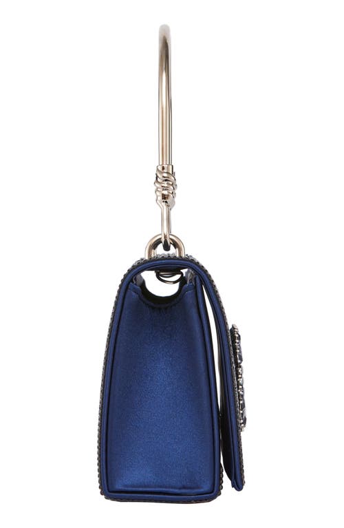 Lady Couture Elegant Rhinestone Satin Evening Bag In Navy