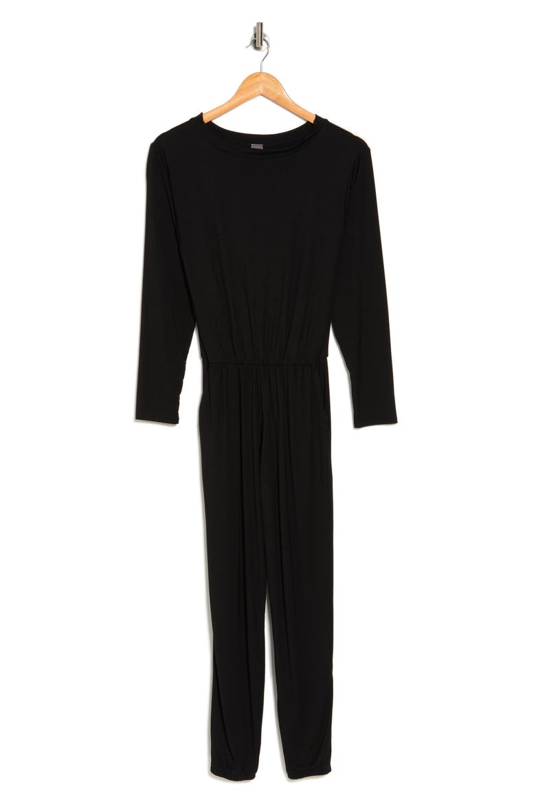 Long Sleeve Jumpsuit, Alternate, color, BLACK