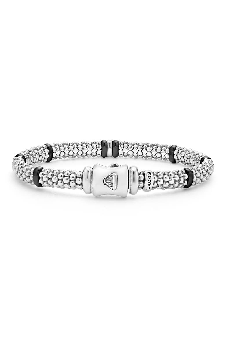 Black Caviar Rope Bracelet, Alternate, color, BLACK