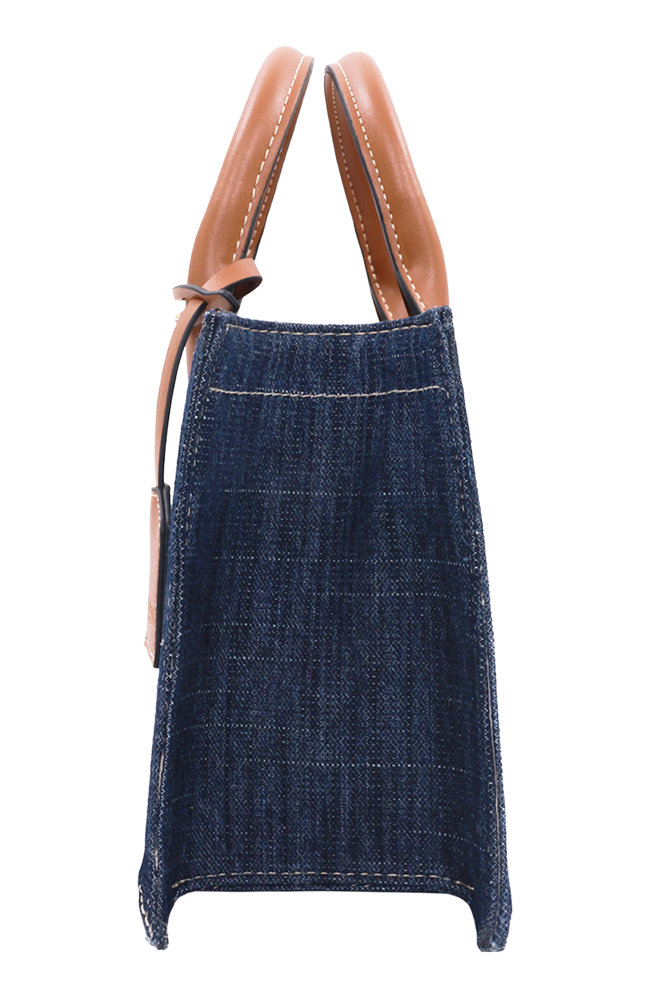 True Religion Modern Edge Denim Tote Bag, Alternate, color, Light Blue